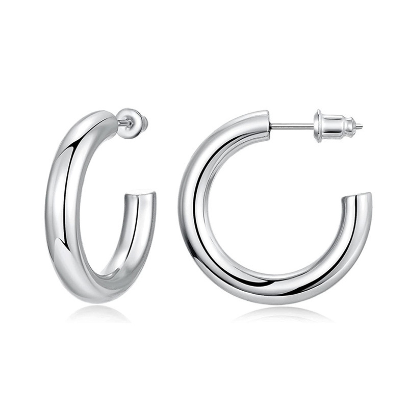 Orecchini a cerchio con zirconi multicolore e cristalli per donna_voghion.com