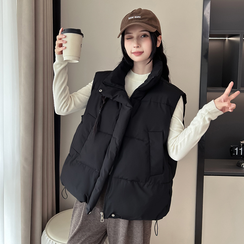 Clip de caballo de algodón para mujeres otoño y invierno de 2025, nueva chaqueta de moda holgada coreana, chaqueta de hombro de chaleco de moda