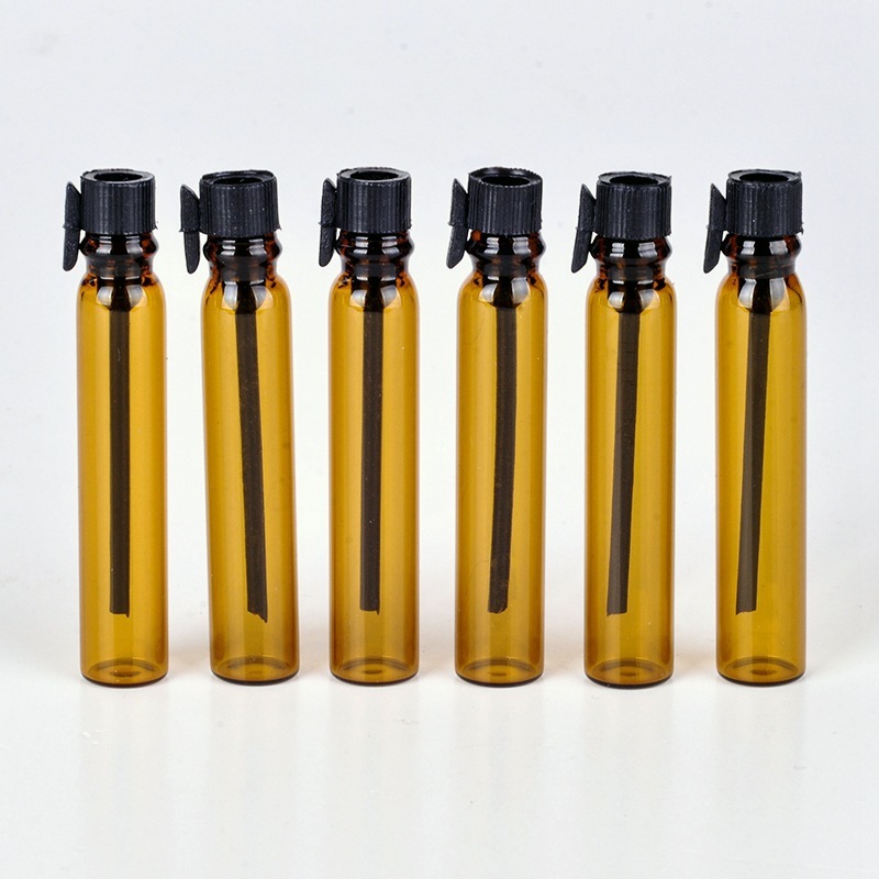 B005-1ml 遮光茶色ガラス精油分注ボトル お試し用香水ボトル ドロッパー付き茶色サンプルボトル|undefined