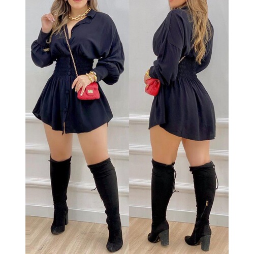 Cross-border Spring New Women's Fashion Shirt—Elegant Commuter Printed Waist-Slimming Pleated Long-Sleeved Blouse for Women, European and American Style
