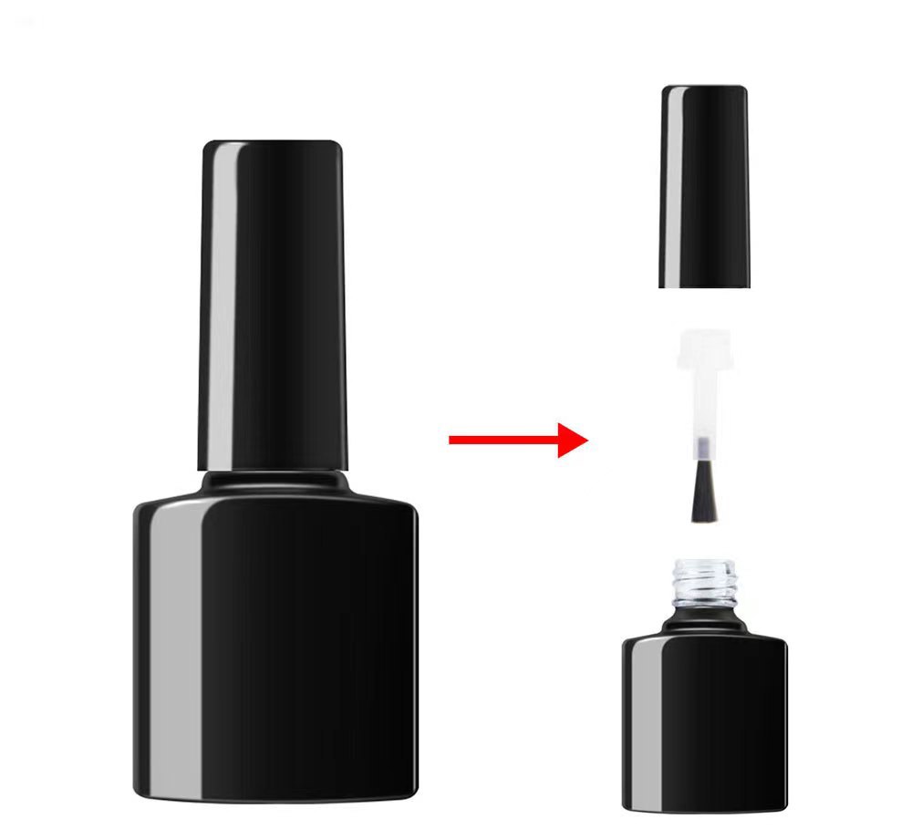 精白料5ML10ML12ML15ML高档喷涂丝印烫金指甲油玻璃瓶甲油胶瓶