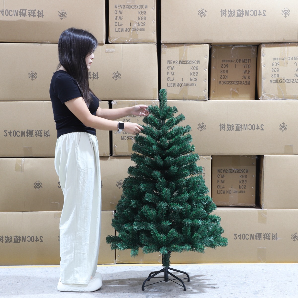 Árbol de Navidad cifrado protección ambiental PVC fábrica personalizada simulación de Navidad decoración directa 1.8m 2.1m árbol verde