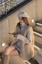 羊羔毛马甲女皮毛一体2025春秋新款洋气外穿百搭加厚马夹网红外套