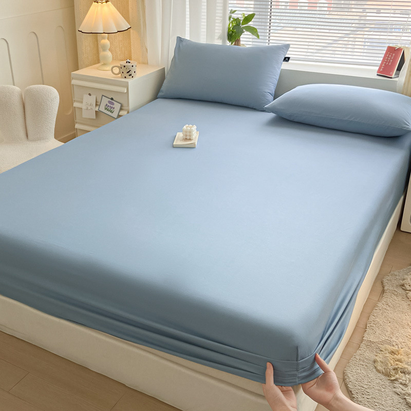 2025 nueva ropa de cama de una sola pieza de algodón 100 funda de cama de algodón con todo incluido cubierta protectora de colchón pieza individual de tres piezas 2