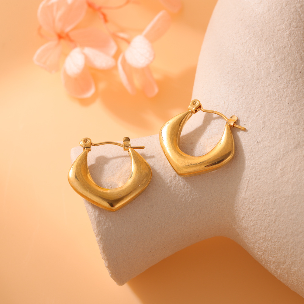Pendientes de acero inoxidable estilo europeo, minimalista y ligero