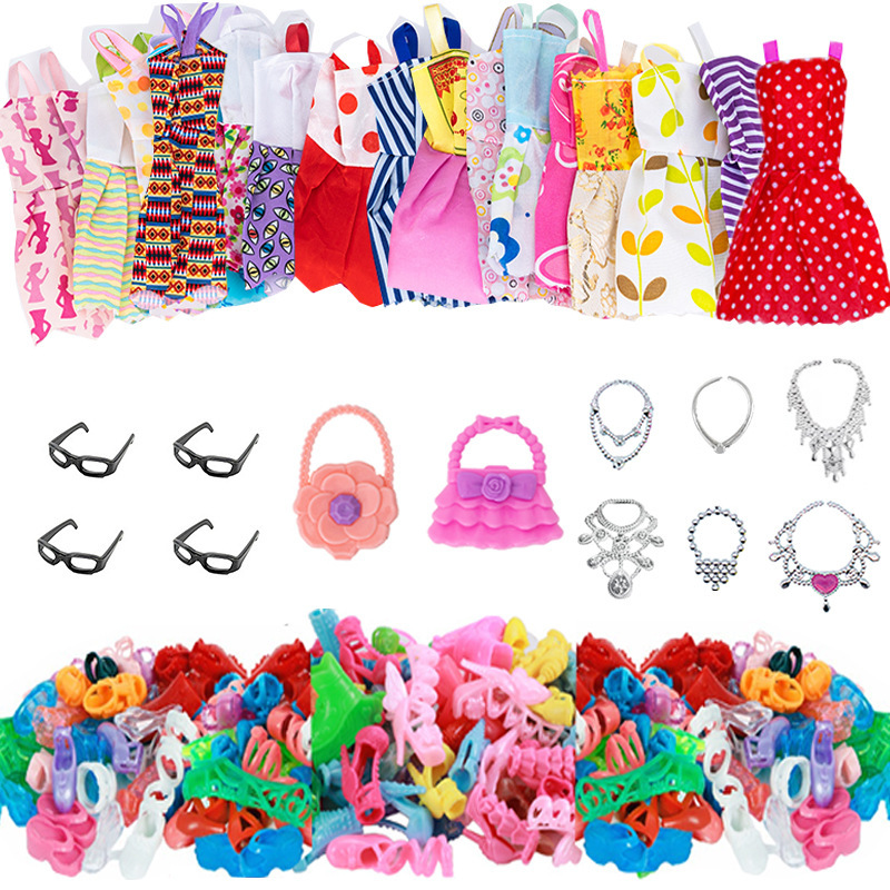 Cross Border 32 Piece Set Barbie 30cm Doll Shoes Clothes Accessories Dress Girl Toy Accessories Bag Set