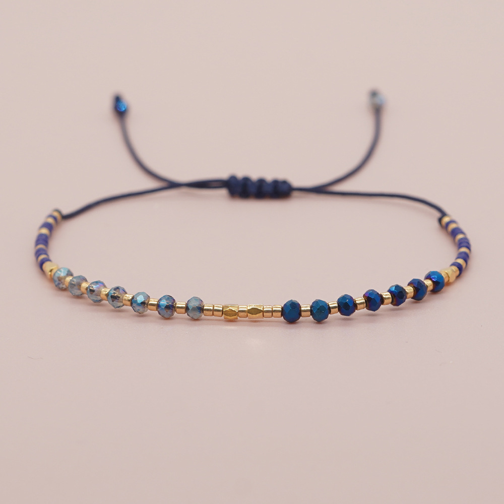 5g Weight Bracelets Classification 1 Piece Quantity Holiday, Daily Occasion Glass, glass, rope Material Round Pattern Couple Gender Beaded Design Simple Style, Classic Style Style Simple Style Classic Style Round Glass Glass Rope Wholesale Bracelets 12