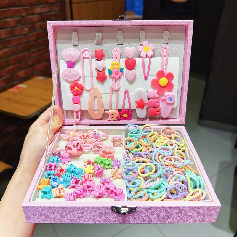 Caja de regalo para niños Jewelry Set linda niña pequeña regalo de cumpleaños princesa cabello cabello cuerda caja de joyería de alta gama