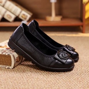 Wholesale Spring New Style Middle-Aged and Elderly Women's Flat-Heeled Shoes, Beanie Shoes, Flat Soft-Soled Large Size Mother's Shoes
