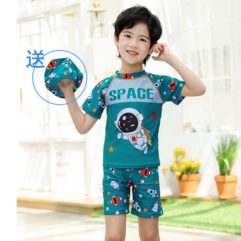 Traje de baño para niños, niños pequeños, medianos y grandes, protector solar dividido para niños, traje de natación de aguas termales de secado rápido para niños, nuevo estilo al por mayor