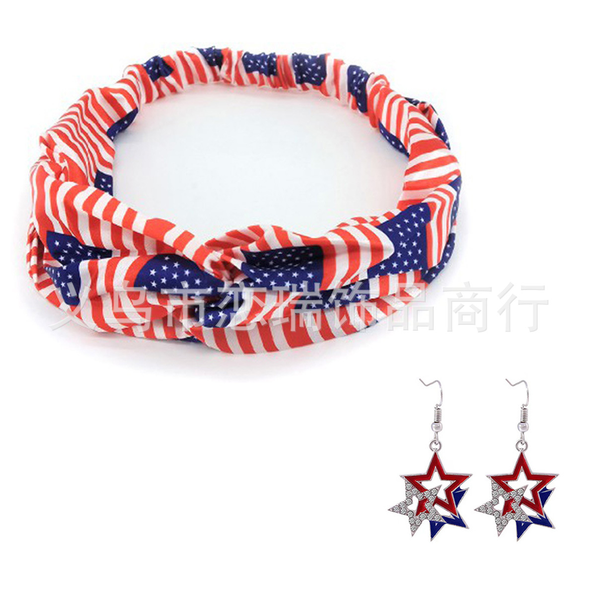 Independencia de los Estados Unidos día de pelo con pendientes set fiesta de baile accesorios de vestuario de vacaciones vestido estrella rayas rojo blanco azul