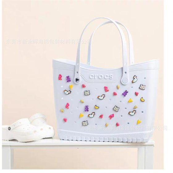 Cross-border Explosions EVA small size Beach Hole Bag Girls Fashion Shoulder Jelly Bag Printable Logo Pattern