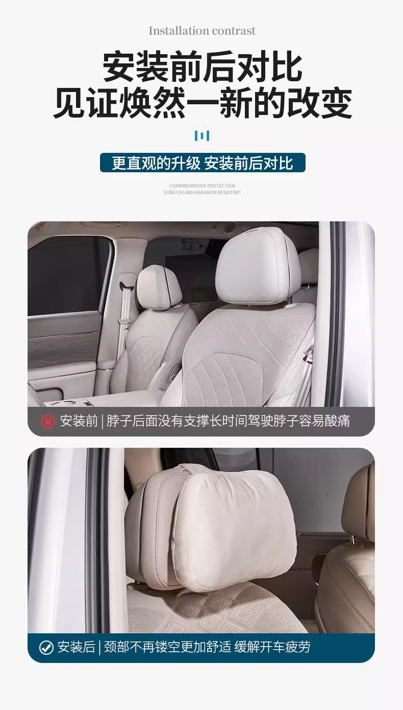 Suitable for Zhiji Ls6/Ls8/Ls9 Headrest, Lumbar Support, Seat Pillow, Neck Pillow, Lumbar Cushion, Comfortable Car Accessories