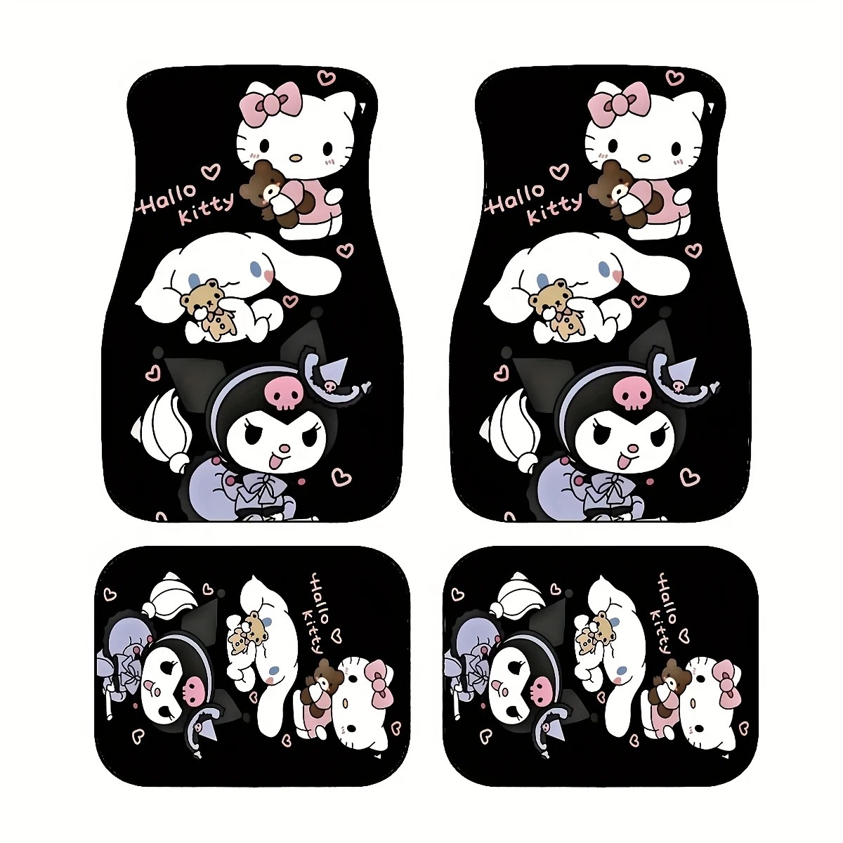 Cross-Border Sanrio Car Floor Mats for Main and Passenger Seats, Front and Rear Floor Mats, Amazon Temu Dropshipping Cartoon Foot Mats