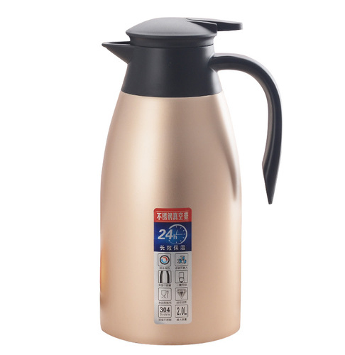 Manufacturer direct supply 304 stainless steel European style kettle welcome kettle insulated household hot water kettle double-layer vacuum warm bottle gift 