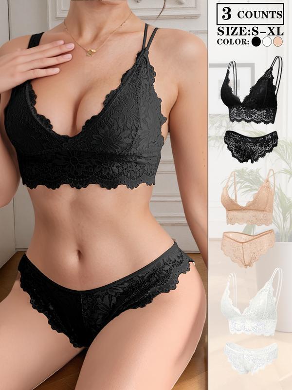 2025 New Cross-Border Dropshipping 3-Piece Set of Wireless Bras, Sexy Lace Tube Top, Breathable