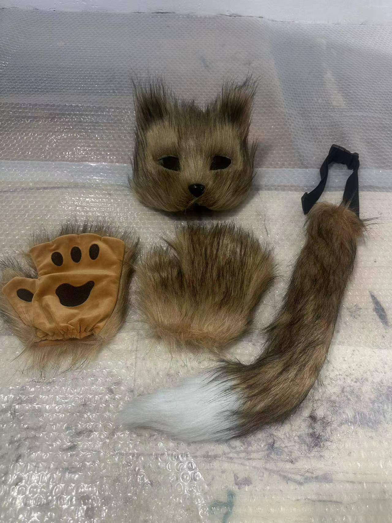 国境を越えたキツネ猫の顔マスクネット赤同金全顔古風マスクメーカー直販