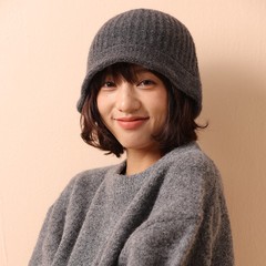 纯羊毛针织渔夫帽女冬季保暖舒适小帽檐盆帽优雅韩版纯色帽子百搭