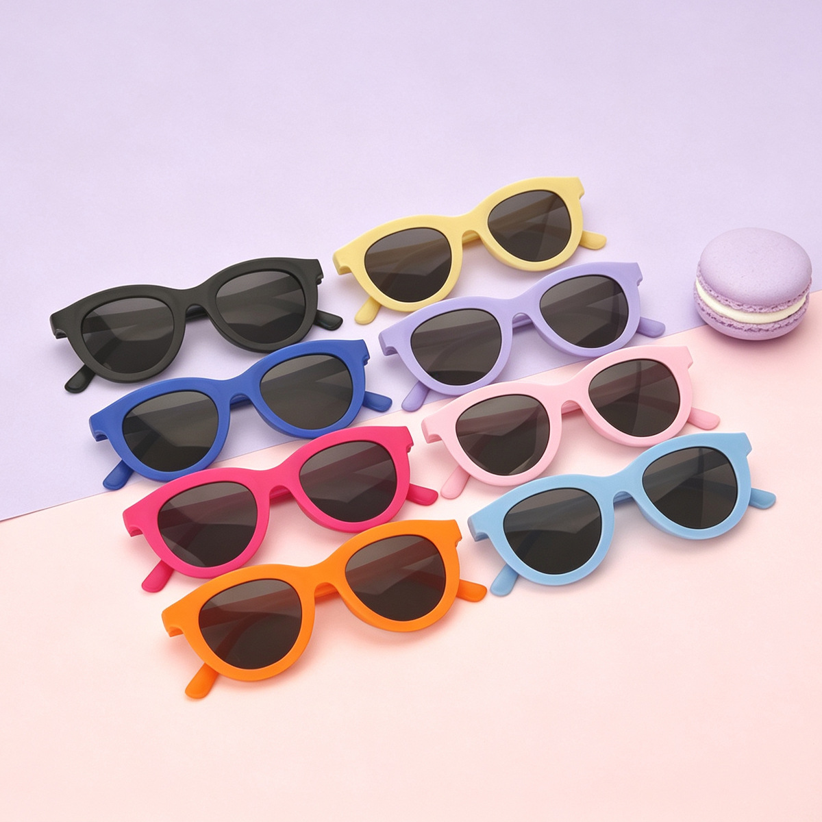New Candy-Colored Children's Sunglasses, Versatile Boys' Fashion Simple Sunglasses, Trendy High-Appearance Photo Shoot Glasses