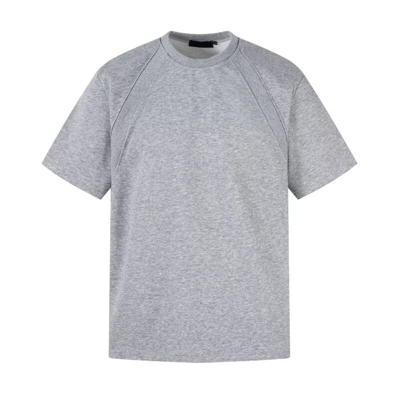 2026 nueva pesada camiseta de aire de manga corta empalmada de verano camiseta de media manga americana