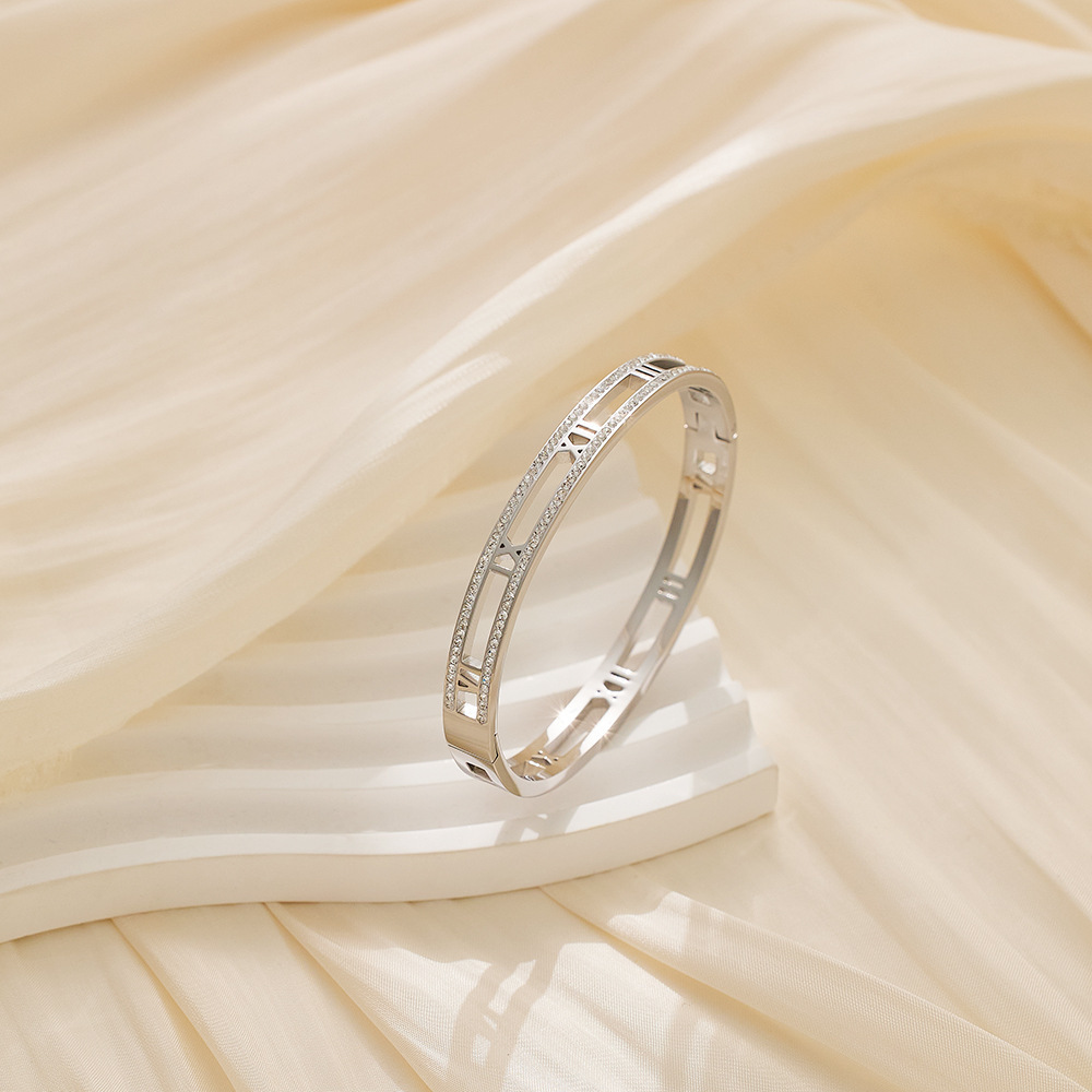 【 4075 】 Color de acero de diamante de doble fila romana
