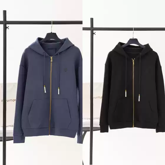 High-Quality 25SS Lusheng FW Embroidered Logo Pearl Zipper Hoodie Unisex Oversized Streetwear