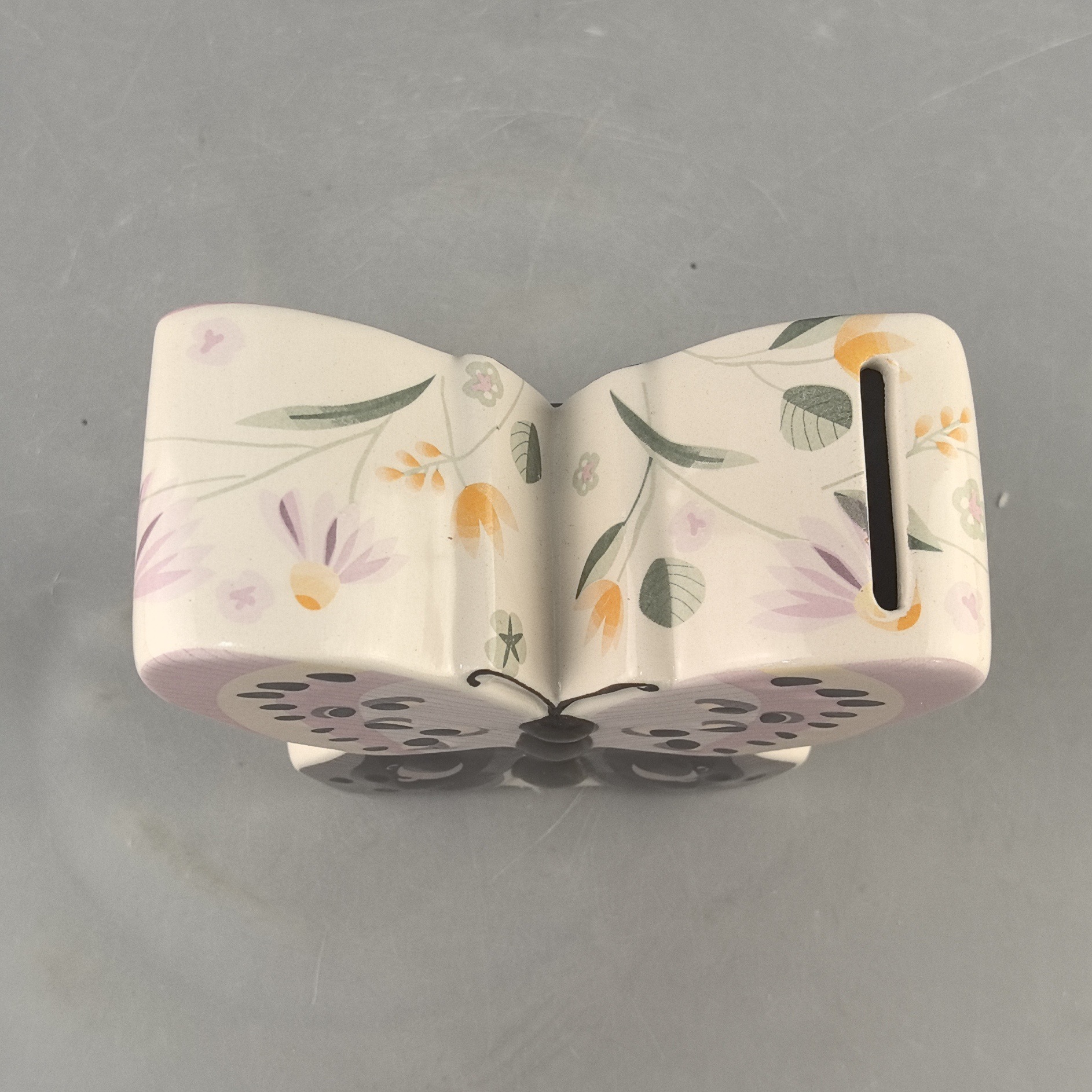 Cerámica creativa mariposa jarro de dinero decoración para el hogar de alto valor de la cara jarro de dinero de cerámica artesanía de reubicación regalo de cumpleaños