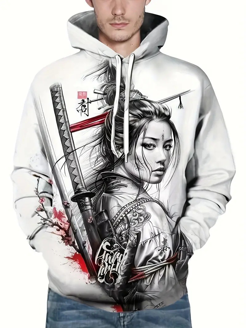 Autumn Men's 3d Digital Printed Hoodie Long Sleeve Pullover_voghion.com