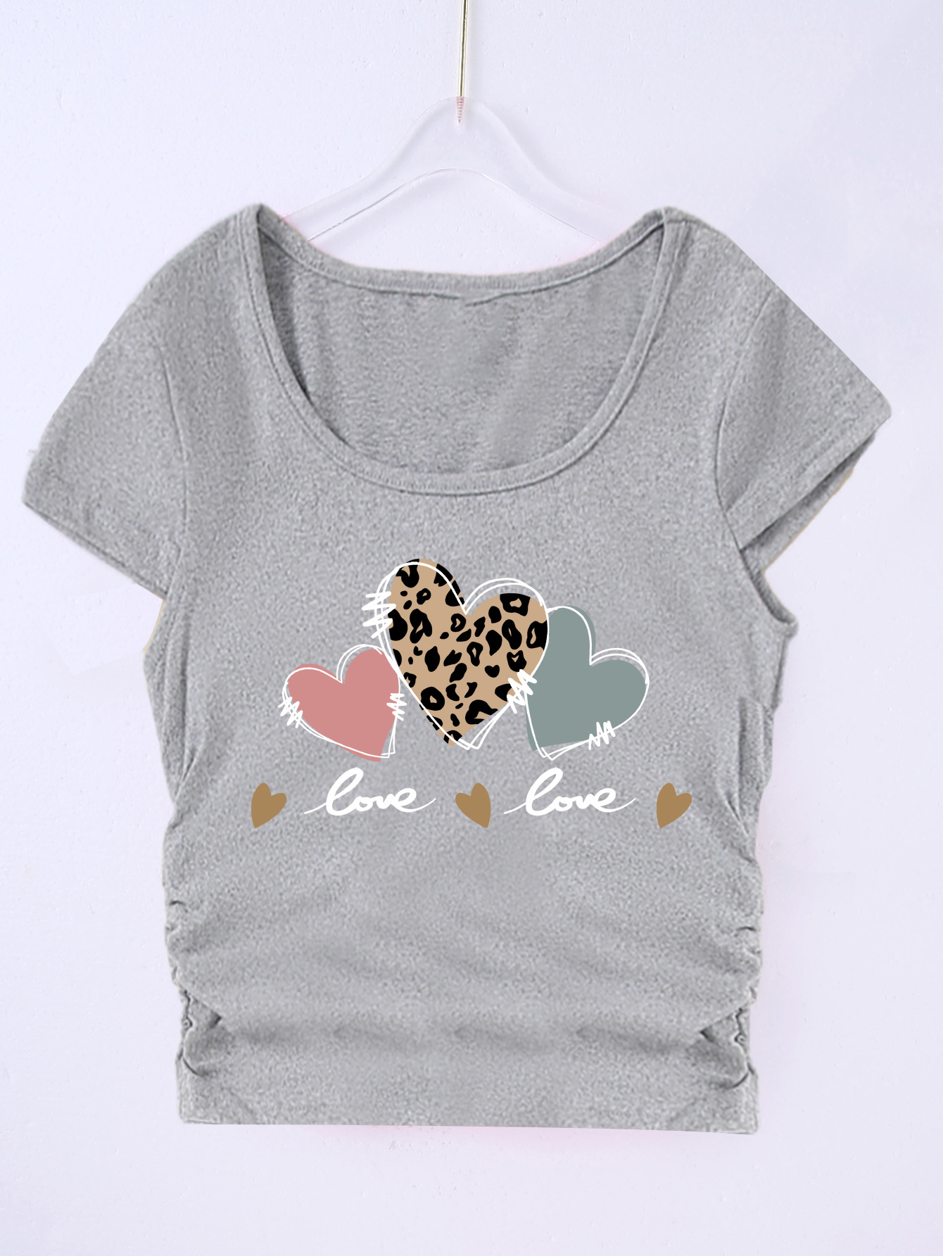 하트 패턴 - 그레이 티셔츠