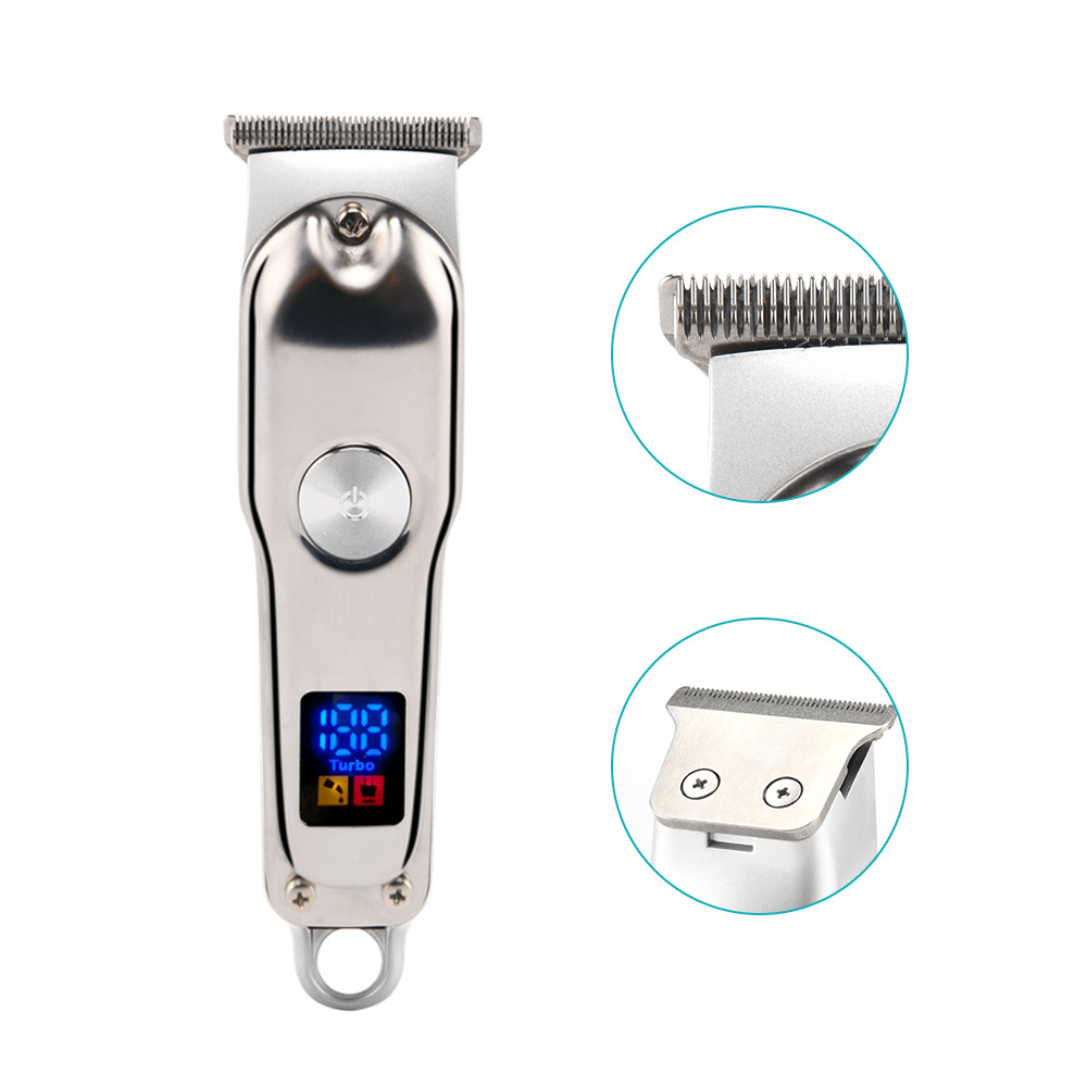 Hair clipper cross-border new product LED display electric clipper shaving electric clipper metal engraving scissor hair clipper
