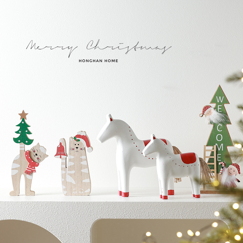 Bienvenido al alfabeto de madera creativa decoración navideña árbol de navidad decoraciones de mesa decoraciones navideñas Feliz Navidad