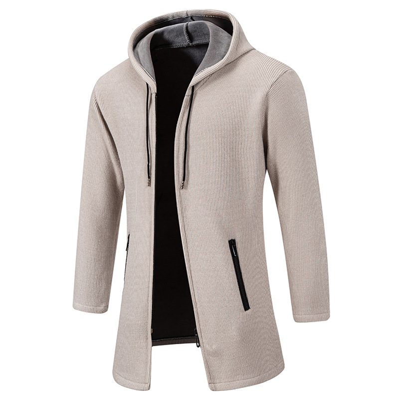 (Cross-border trading), long knitted hoody for boys, sweater, trench coat, cardigan, Amazon, mid-length, plus size 4