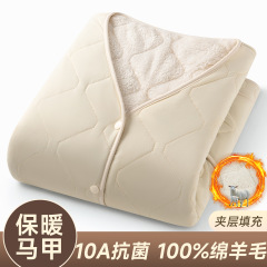 【羊毛填充】秋冬羊羔绒加绒加厚马甲女保暖背心外穿休闲时尚坎肩