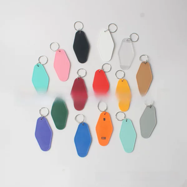 1 Yuan Plastic Key Tag Luggage Tag Vintage Motel Number Tag Hotel Keychain Diamond-Shaped Key