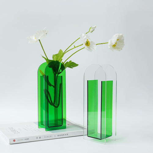Acrylic vase photo frame ins style high-looking transparent art ornament hydroponic creative vase high-end