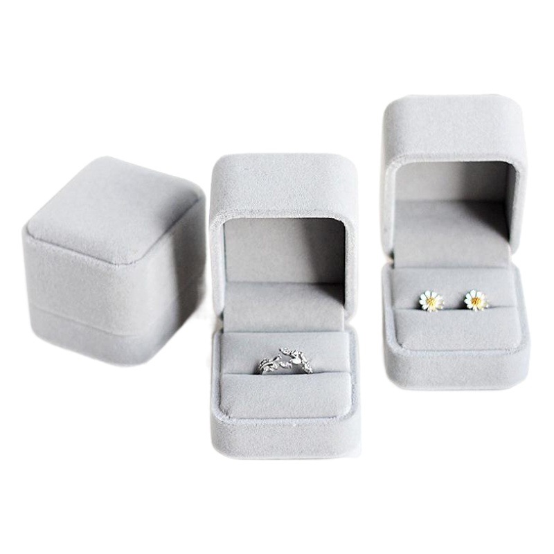 Caja de Anillos de Acero Inoxidable de Suministro Directo de Fábrica, Caja de Joyería de Terciopelo, Caja de Joyería de Terciopelo para Anillos, Colgantes y Pendientes, Sensación de Alta Gama image 1
