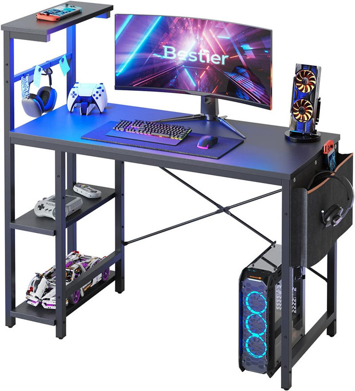 Cross-Border Special for Home Computer Desk Multifunctional Simple Notebook Office Desk with Bookshelf Table Kd Cross-Border Special for Home Computer Desk Multifunctional Simple Notebook Office Desk with Bookshelf Table Kd