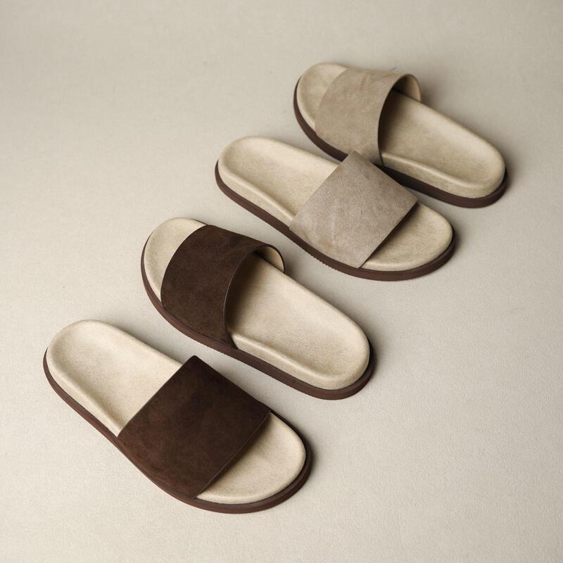 Summer New Style Men's Fashionable Thick-Soled Solid Color Old Money Style Outdoor Fashion Casual Flip-Flops Beach Sandals