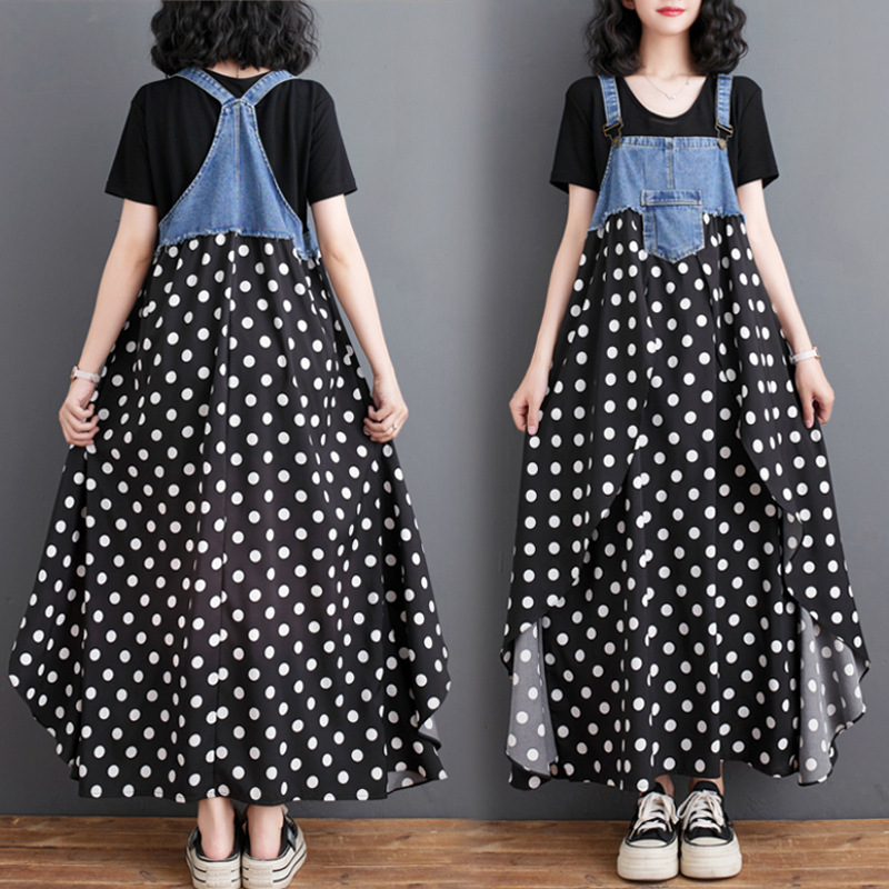 Shiffon denim design suspenders