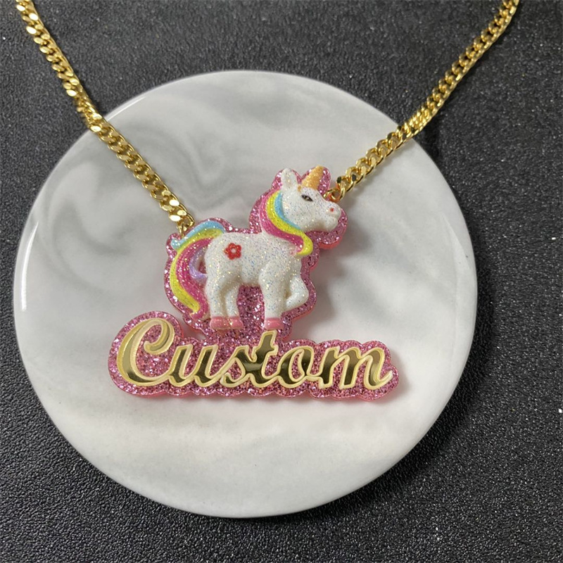 Personalisierte Acryl Buchstaben Kette Für Damen Und Kinder_voghion.com