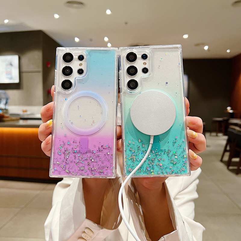 Magnetic Glitter Phone Case For Samsung S23 Ultra And S22 Plus_voghion.com