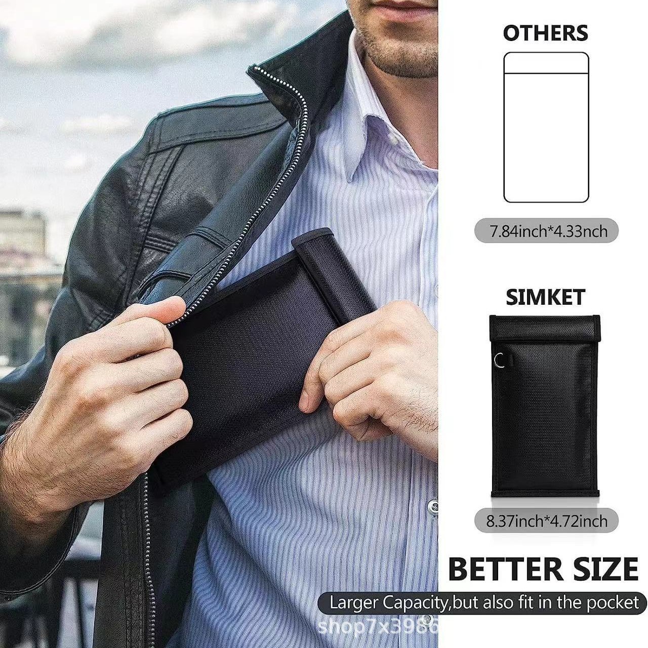 In-Stock Rfid High-Temperature Resistant, Waterproof, Fireproof Faraday Bag for Cell Phones and Car Keys, Signal Blocking Bag