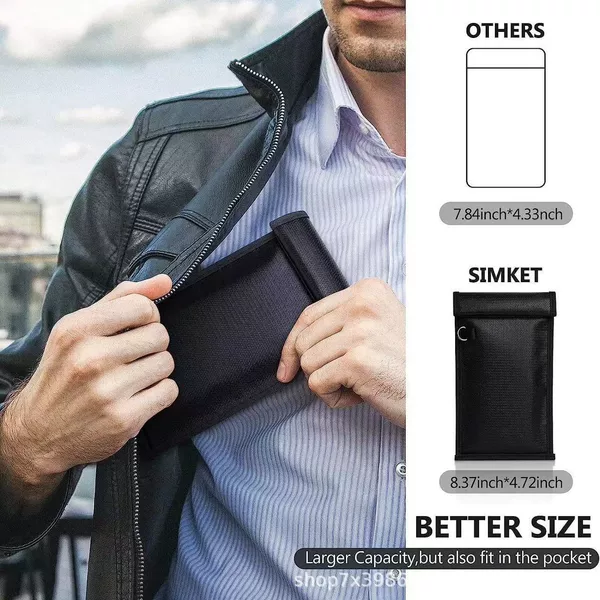 In-Stock Rfid High-Temperature Resistant, Waterproof, Fireproof Faraday Bag for Cell Phones and Car Keys, Signal Blocking Bag