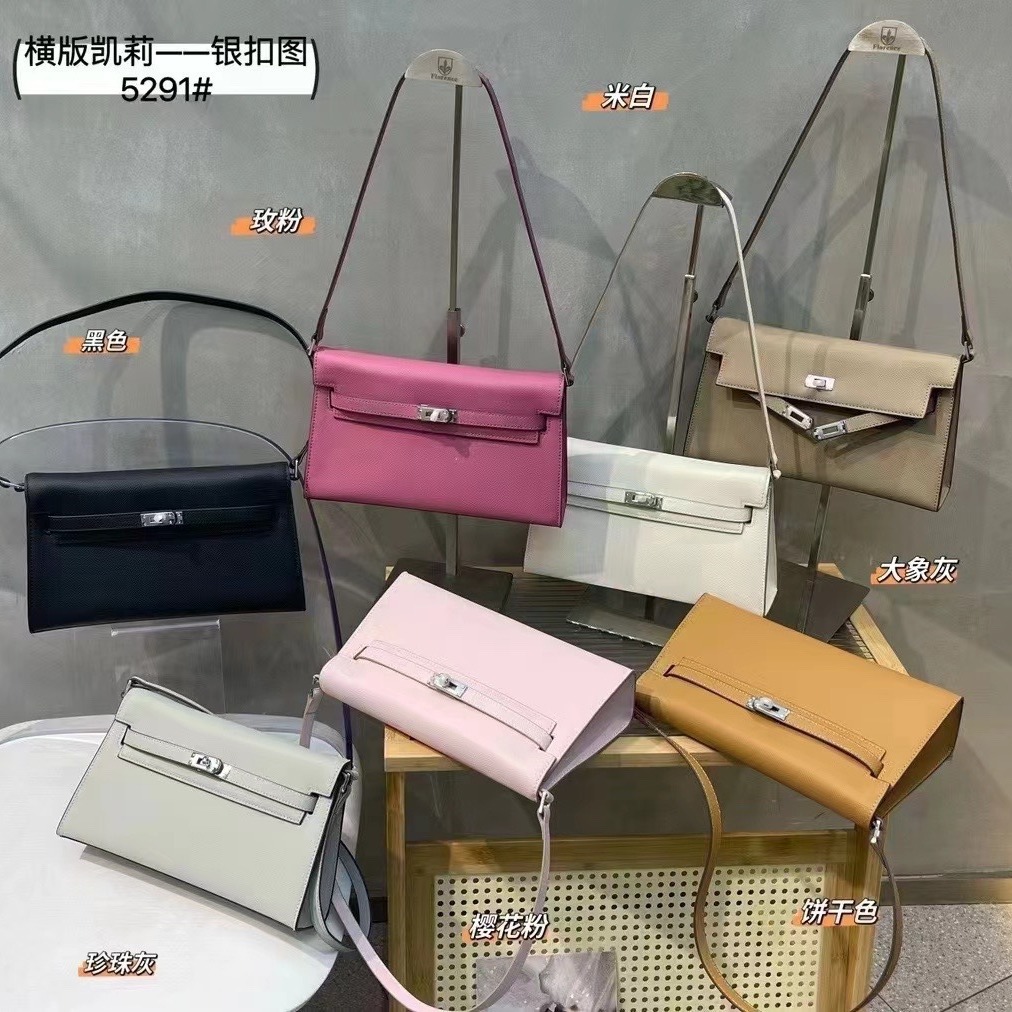 腋下凯*包手掌纹真皮女包2024新款欧美时尚高级感单肩斜挎法棍包