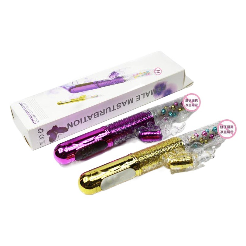 Perlas de colores mariposa que atrae la abeja perlas giratorias retráctiles de carga vibrador pene Dispositivo de masturbación femenina productos sexuales para adultos