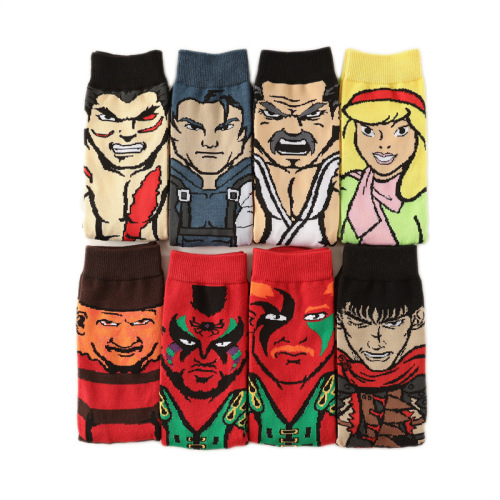 New male clown mid-calf cartoon men's socks cross-border supply female animation socks personality trendy skateboard socks manufacturer socks