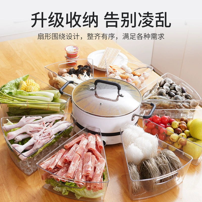 Прозрачный ящик для хранения пищевых продуктов Прозрачный пластиковый ящик для хранения ПЭТ Кухня Треугольник Холодильник Горячий горшок Утолщенный ящик для хранения