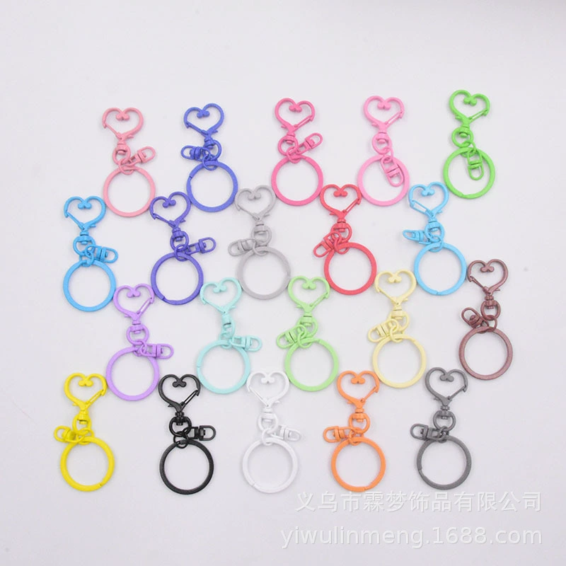 Keychain heart-shaped, set, accessory, accessories, 3 piece set, DIY