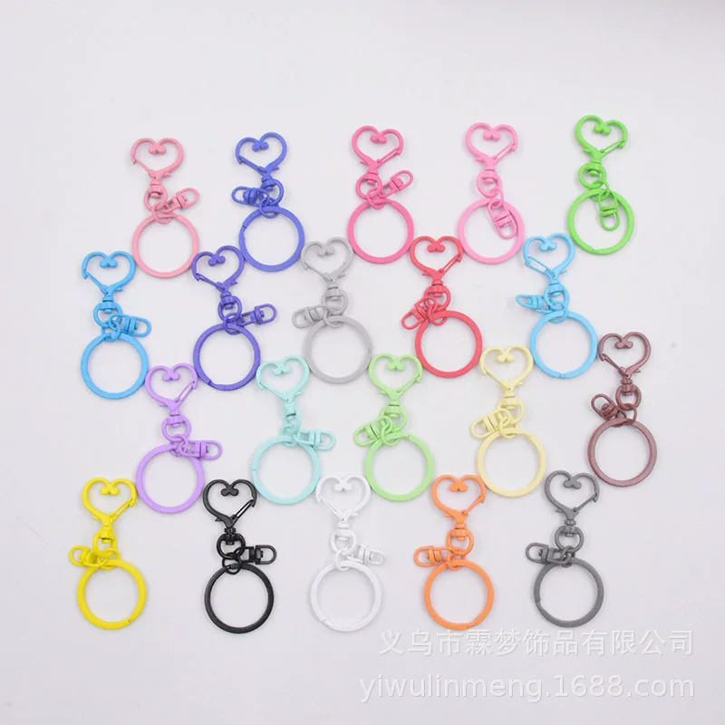 Keychain heart-shaped, set, accessory, accessories, 3 piece set, DIY