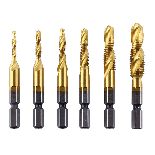 High-speed steel wire tapping multi-functional one-piece composite tap titanium-coated spiral machine for hole tapping and chamfering one-piece tap